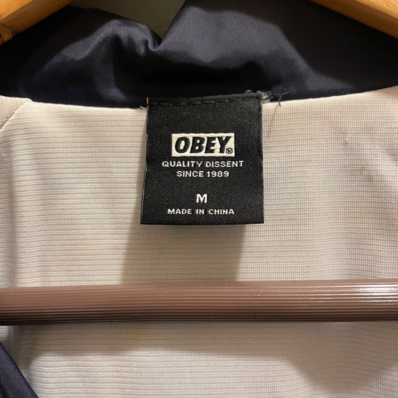 OBEY Navy Nylon Jacket - Picture 4 of 5